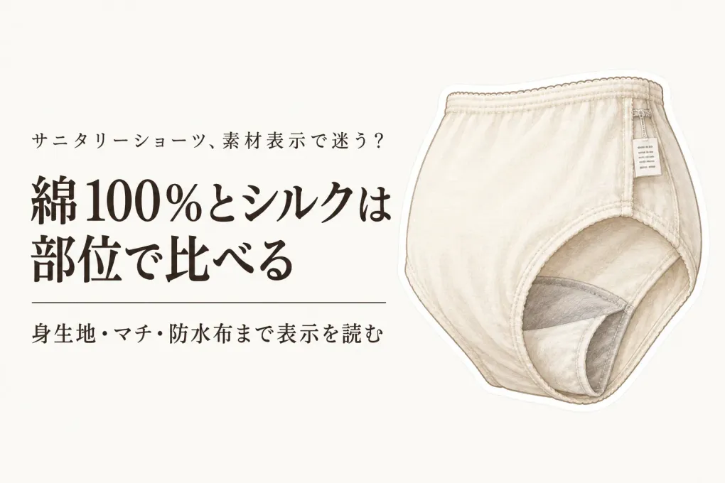 【人気ランキング】綿100％とシルク混サニタリーショーツを比較｜肌に触れる素材表示で選ぶ
