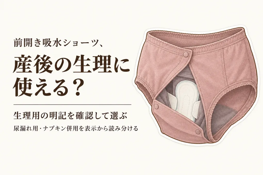 【人気ランキング】前開き吸水ショーツと産後用サニタリーショーツを比較｜生理用として使える表示を確認