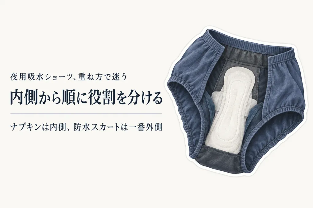 夜用吸水ショーツと生理用パジャマを比較｜冬の就寝、ナプキンの重ね方